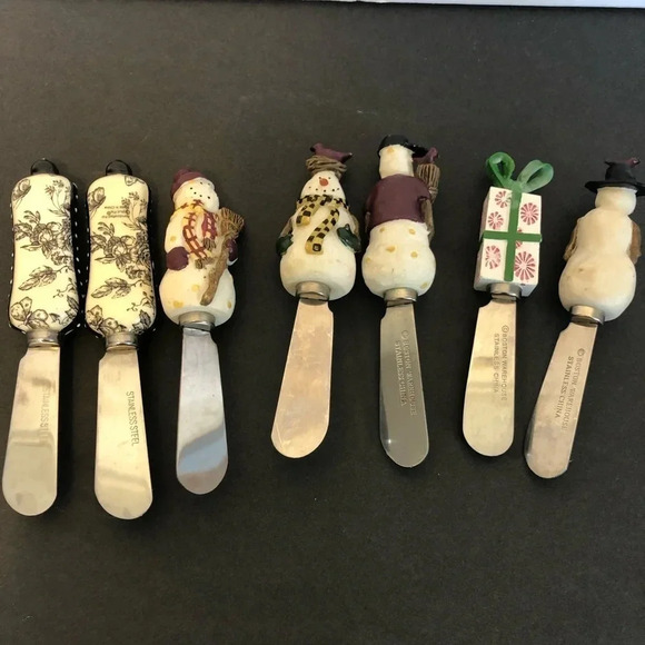 Vintage Christmas butter knives